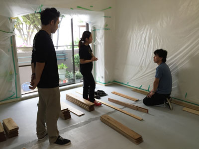 IMG_0093 無垢フローリング材 施工方法検討