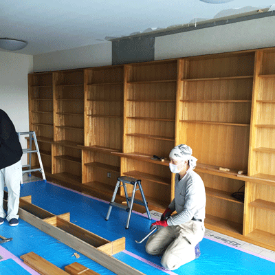 Setagaya Matsubara-T06 工事中 本棚撤去
