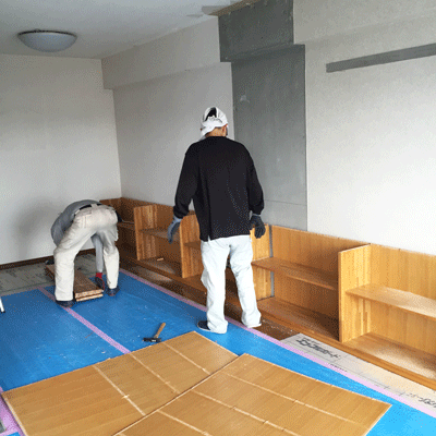 Setagaya Matsubara-T07 工事中 本棚撤去