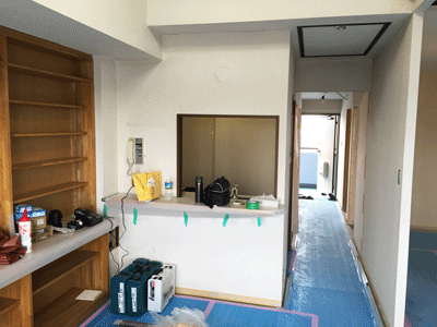 Setagaya Matsubara-T08 工事中 各所養生